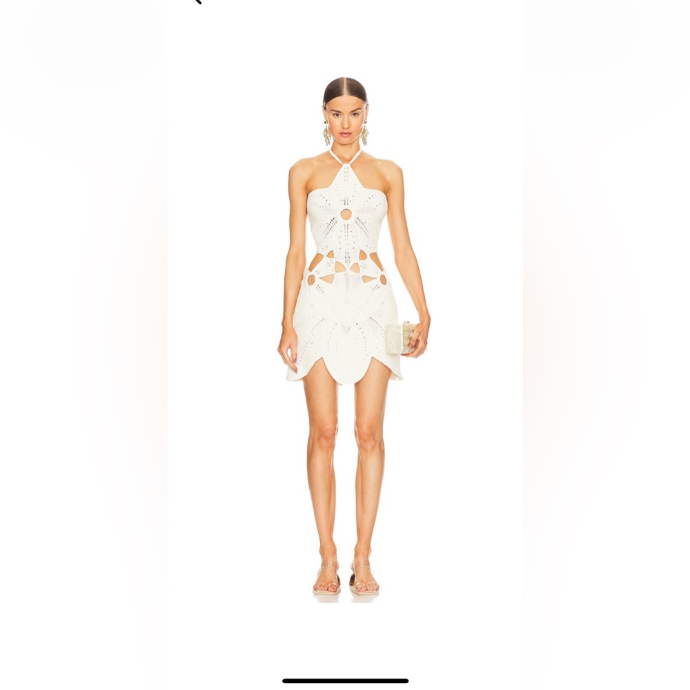 Cult Gaia Floreana Knit Dress in Off White